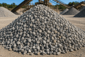 Gravilla triturada producida en las instalaciones de Kanars