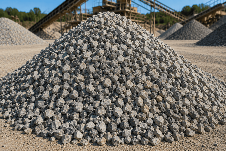 Gravilla triturada producida en las instalaciones de Kanars