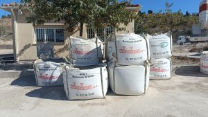 Sacas de áridos en las instalaciones de Kanars